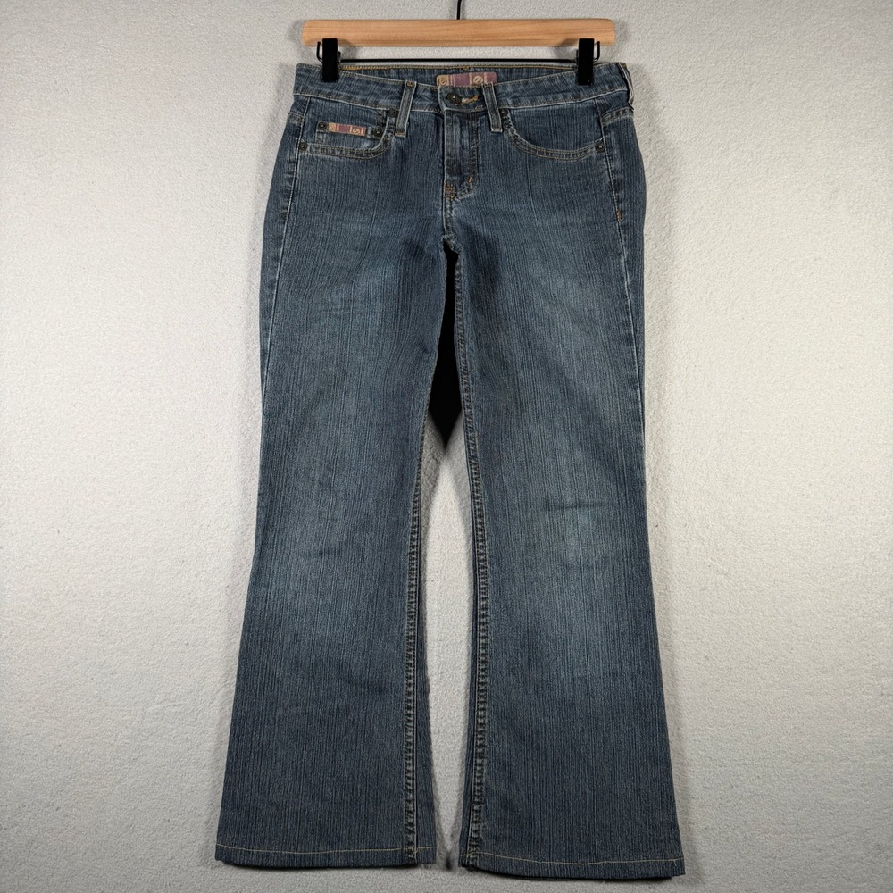 LEI Women Medium Wash Low Rise Bootcut Jeans 5 Stretch Denim Size 5 2742150